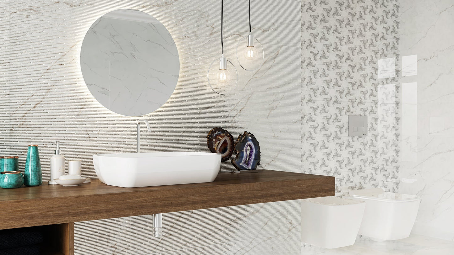 CARR ALVES PORCELAINE WHITE 30 X 60 1,44 M²/PQ